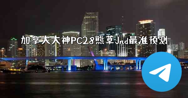 加拿大大神PC28熊草Jnd最准预测