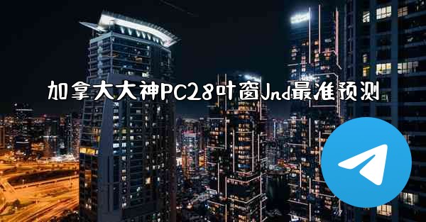 加拿大大神PC28叶窗Jnd最准预测