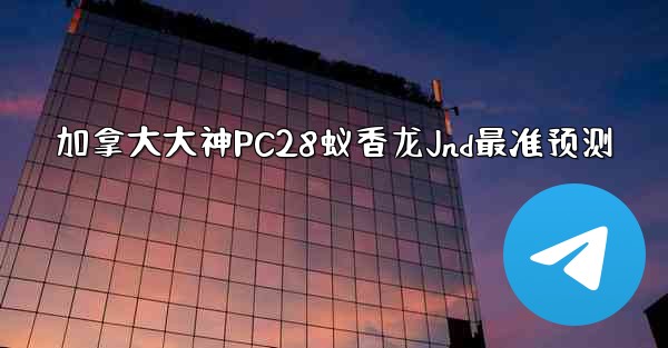 加拿大大神PC28蚁香龙Jnd最准预测