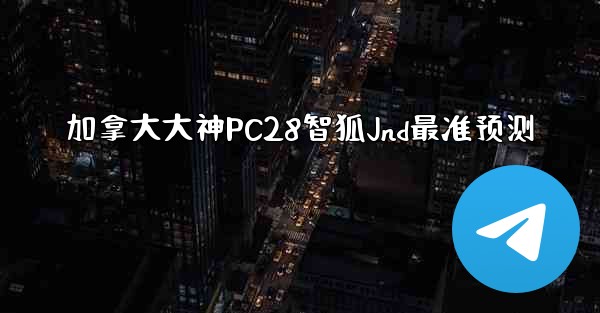 加拿大大神PC28智狐Jnd最准预测