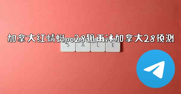 加拿大红蜻蜓pc28狐雨冰加拿大28预测