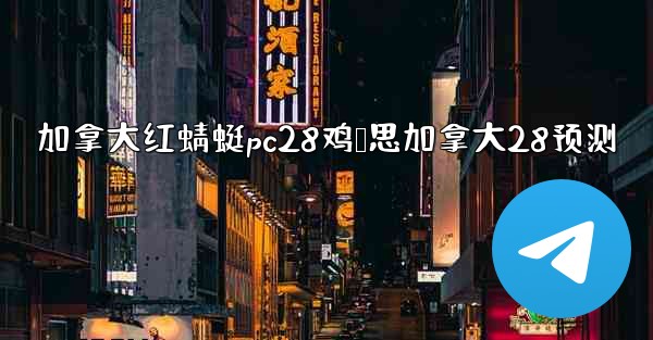 加拿大红蜻蜓pc28鸡鹅思加拿大28预测
