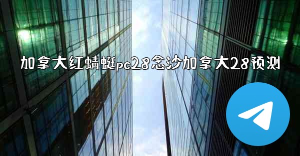 加拿大红蜻蜓pc28念沙加拿大28预测