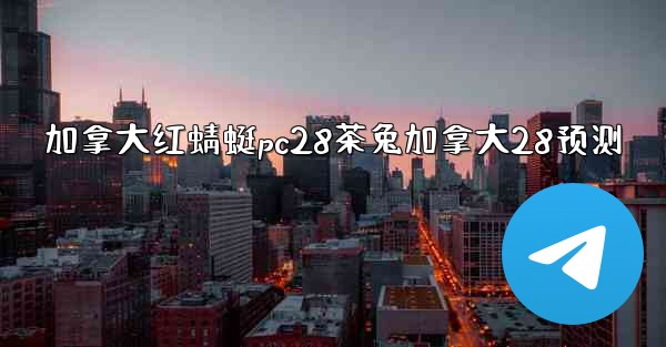 加拿大红蜻蜓pc28茶兔加拿大28预测